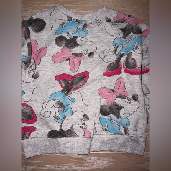 Disney Minnie Mouse Kids Sweatshirt - Gray with Pink and Blue Design - Picture 7 of 7
